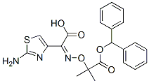 2-amino-alpha-[[2-(diphenylmethoxy)-1,1-dimethyl-2-oxoethoxy]imino]thiazol-4-acetic acid Struktur