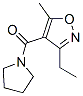 Pyrrolidine, 1-[(3-ethyl-5-methyl-4-isoxazolyl)carbonyl]- (9CI) Struktur