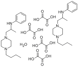 1-Piperazineethanamine, 4-butyl-alpha-methyl-N-phenyl-, ethanedioate,  hydrate (2:4:1) Struktur