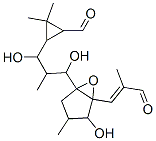 3-[1,2-Epoxy-2-[3-(2-formyl-3,3-dimethylcyclopropyl)-1,3-dihydroxy-2-methylpropyl]-5-hydroxy-4-methylcyclopentane-1-yl]-2-methylpropenal Struktur