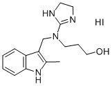 1-Propanol, 3-(N-(2-imidazolin-2-yl)-N-(2-methyl-3-indolylmethyl)amino )-, hydriodide Struktur