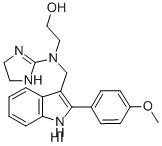 2-(N-(2-Imidazolin-2-yl)-N-(2-(p-methoxyphenyl)-3-indolylmethyl)amino) ethanol hydriodide Struktur