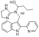 1-Butanol, 1-((4,5-dihydro-1H-imidazol-2-yl)((2-(2-pyridinyl)-1H-indol -3-yl)methyl)amino)-, monohydroiodide Struktur