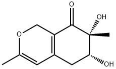 8H-2-Benzopyran-8-one, 1,5,6,7-tetrahydro-6,7-dihydroxy-3,7-dimethyl-, (6R,7R)- (9CI) Struktur