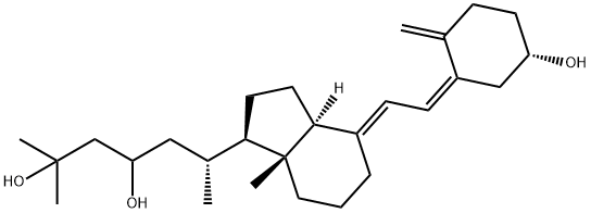 (6R)-6-[(1R,3aR,4E,7aR)-4-[(2Z)-2-[(5R)-5-hydroxy-2-methylidene-cyclohexylidene]ethylidene]-7a-methyl-2,3,3a,5,6,7-hexahydro-1H-inden-1-yl]-2-methyl-heptane-2,4-diol Struktur