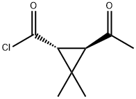 Cyclopropanecarbonyl chloride, 3-acetyl-2,2-dimethyl-, trans- (9CI) Struktur