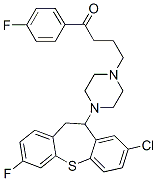 2-Chloro-7-fluoro-11-[4-[3-(4-fluorobenzoyl)propyl]piperazino]-10,11-dihydrodibenzo[b,f]thiepin Struktur