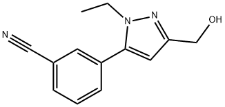 Benzonitrile, 3-[1-ethyl-3-(hydroxymethyl)-1H-pyrazol-5-yl]- (9CI) Struktur