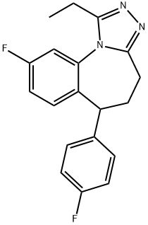 4H-(1,2,4)Triazolo(4,3-a)(1)benzazepine, 5,6-dihydro-1-ethyl-9-fluoro- 6-(4-fluorophenyl)- Struktur