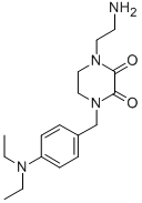 1-(2-Aminoethyl)-4-((4-(diethylamino)phenyl)methyl)-2,3-piperazinedion e Struktur