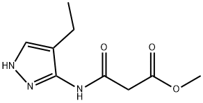 Propanoic acid, 3-[(4-ethyl-1H-pyrazol-3-yl)amino]-3-oxo-, methyl ester (9CI) Struktur