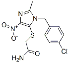 2-[3-[(4-chlorophenyl)methyl]-2-methyl-5-nitro-imidazol-4-yl]sulfanyla cetamide Struktur