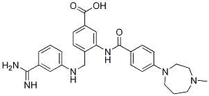 Benzoic acid, 4-[[[3-(aMinoiMinoMethyl)phenyl]aMino]Methyl]-3-[[4-(hexahydro-4-Methyl-1H-1,4-diazepin-1-yl)benzoyl]aMino]- Struktur