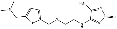 N-[2-[[[5-[(Dimethylamino)methyl]furan-2-yl]methyl]thio]ethyl]-1,2,5-thiadiazole-3,4-diamine1-oxide Struktur