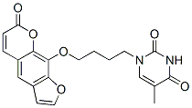 2,4(1H,3H)-Pyrimidinedione, 5-methyl-1-(4-((7-oxo-7H-furo(3,2-g)(1)ben zopyran-9-yl)oxy)butyl)- Struktur