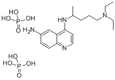 6-Amino-4-((4-(diethylamino)-1-methylbutyl)amino)quinoline diphosphate Struktur