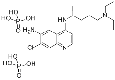 6-Amino-7-chloro-4-((4-(diethylamino)-1-methylbutyl)amino)quinoline di phosphate Struktur