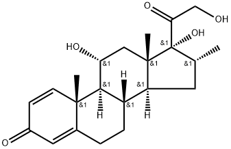 11alpha,17,21-trihydroxy-16alpha-methylpregna-1,4-diene-3,20-dione Struktur