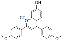 1-Benzopyrylium, 7-hydroxy-2,4-bis(4-methoxyphenyl)-, chloride Struktur