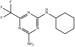 N-Cyclohexyl-6-(trifluoromethyl)-1,3,5-triazine-2,4-diamine Struktur