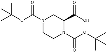 (S)-1,4-N-Diboc-2-piperazine-2-carboxylic acid Struktur