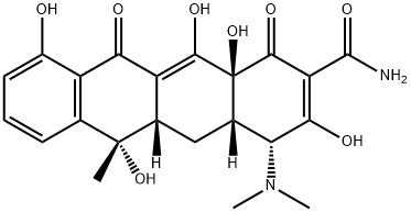 (2Z,4R,4aS,5aS,6S,12aS)-2-(amino-hydroxy-methylidene)-4-dimethylamino- 6,10,11,12a-tetrahydroxy-6-methyl-4,4a,5,5a-tetrahydrotetracene-1,3,12 -trione Struktur