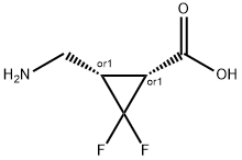 Cyclopropanecarboxylic acid, 3-(aminomethyl)-2,2-difluoro-, cis- (9CI) Struktur