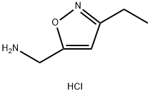 C-(3-Ethyl-isoxazol-5-yl)-methylaminehydrochloride Struktur