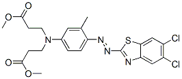 methyl N-[4-[(5,6-dichloro-2-benzothiazolyl)azo]-3-methylphenyl]-N-(3-methoxy-3-oxopropyl)-beta-alaninate Struktur