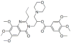 Benzoic  acid,  3,4,5-trimethoxy-,  1-(4-morpholinylmethyl)-2-(6,7,8-trimethoxy-4-oxo-2-propyl-3(4H)-quinazolinyl)ethyl  ester Struktur