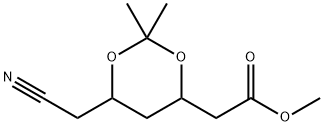 1,3-Dioxane-4-aceticacid,6-(cyanomethyl)-2,2-dimethyl-,methylester(9CI) Struktur