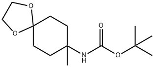 tert-butyl 8-Methyl-1,4-dioxaspiro[4.5]decan-8-ylcarbaMate Struktur