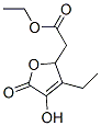 2-Furanacetic acid, 3-ethyl-2,5-dihydro-4-hydroxy-5-oxo-, ethyl ester, (+)- (9CI) Struktur