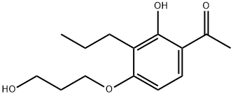 1-(2-hydroxy-4-(3-hydroxypropoxy)-3-propylphenyl)ethanone Struktur