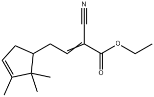 ethyl 2-cyano-4-(2,2,3-trimethyl-3-cyclopenten-1-yl)-2-butenoate Struktur