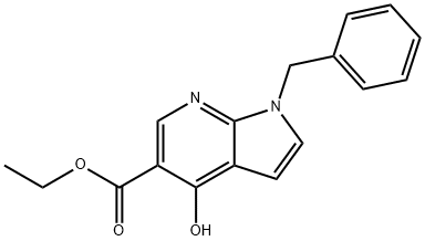 1H-Pyrrolo[2,3-b]pyridine-5-carboxylic acid, 4-hydroxy-1-(phenylMethyl)-, ethyl ester Struktur