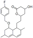 6-(2-(8-((4-fluorobenzyl)oxy)-1,2,6,7,8,8a-hexahydro-2,6-dimethyl-1-naphthyl)ethyl)-4-hydroxy-3,4,5,6-tetrahydro-2H-pyran-2-one Struktur