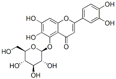 4H-1-Benzopyran-4-one, 2-(3,4-dihydroxyphenyl)-5-(beta-D-glucopyranosy loxy)-6,7-dihydroxy- Struktur