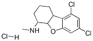 4-Dibenzofuranamine, 7,9-dichloro-1,2,3,4,4a,9b-hexahydro-N-methyl-, hydrochloride Struktur