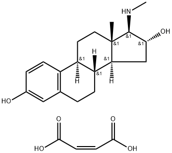 [3,16alpha-dihydroxyestra-1,3,5(10)-trien-17beta-yl](methyl)ammonium hydrogen maleate Struktur