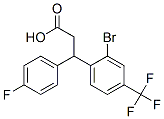 3-(2-bromo-4-(perfluoromethyl)phenyl)-3-(p-fluorophenyl)propionic acid Struktur