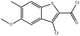 3-Chloro-5-methoxy-6-methylbenzo-[b]thiophene-2-carbonyl chloride Struktur