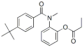 Benzamide, 4-(1,1-dimethylethyl)-N-methyl-N-(2-(1-oxopropoxy)phenyl)- Struktur