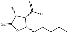 3-Furancarboxylicacid,tetrahydro-4-methyl-5-oxo-2-pentyl-,(2S,3S,4R)-(9CI) Struktur