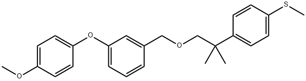 Benzene, 1-(4-methoxyphenoxy)-3-((2-(4-(methylthio)phenyl)-2-methylpro poxy)methyl)- Struktur