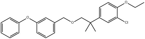 Benzene, 1-((2-(3-chloro-4-ethoxyphenyl)-2-methylpropoxy)methyl)-3-phe noxy- Struktur