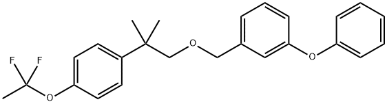 1-((2-(4-(1,1-Difluoroethoxy)phenyl)-2-methylpropoxy)methyl)-3-phenoxy benzene Struktur