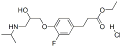 ethyl 3-[3-fluoro-4-[2-hydroxy-3-(propan-2-ylamino)propoxy]phenyl]prop anoate hydrochloride Struktur