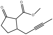 Cyclopentanecarboxylic acid, 2-(2-butynyl)-5-oxo-, methyl ester (9CI) Struktur