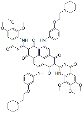 1,3,6,8(2H,7H)-Pyrenetetrone,  2,7-bis(1,4-dihydro-6,7,8-trimethoxy-4-oxo-2-quinazolinyl)-4,9-bis[[3-[2-(1-piperidinyl)ethoxy]phenyl]amino]-  (9CI) Struktur